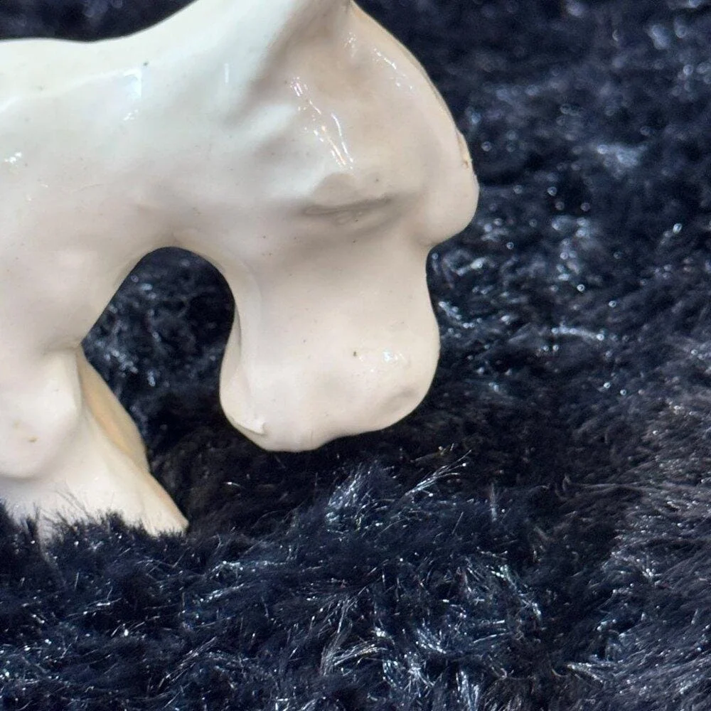 Mid‎ Century White Ceramic Donkey Burro Small Planter Figurine